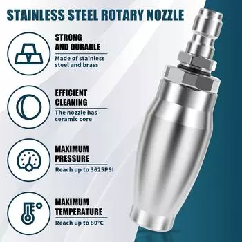 2шт 6 в 1 турбонасадка для мойки высокого давления 1/4 дюйма быстроразъемная насадка из нержавеющей стали для мойки пистолета чистящая насадка
