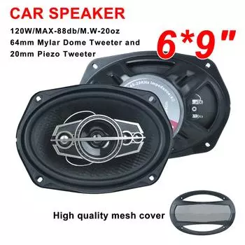 2шт 6X9 дюймов (2X1000Вт) 2000 Вт 5-полосный автомобильный Hi-Fi коаксиальный динамик дверной аудиосистемы полного диапазона чёрный