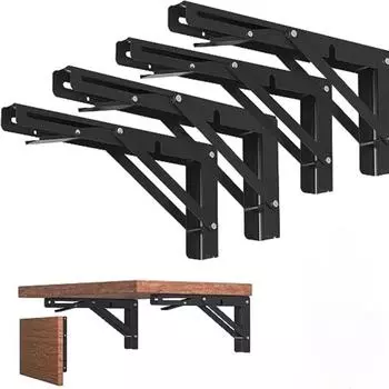 2шт 8/10/12 дюймов скамья стол полка кронштейн мебель тяжелая поддержка регулируемый настенный треугольный складной угловой кронштейн