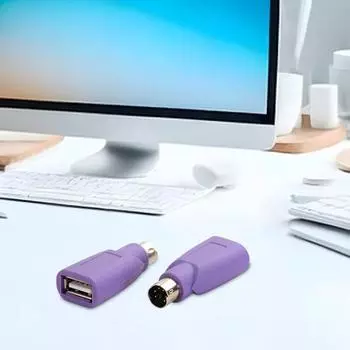 2шт адаптер PS 2 папа-USB мама конвертер для клавиатуры мыши двойной USB