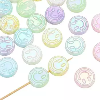 2шт акриловые бусины, подвески, круглые бусины с улыбкой для изготовления браслетов, ожерелий, ювелирных изделий своими руками фиолетовый