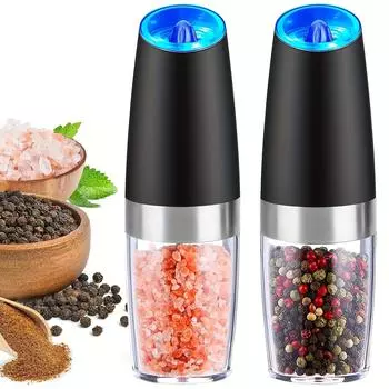 2шт электрическая мельница для перца из нержавеющей стали автоматическая гравитационная мельница для соли и перца мельницы для специй шлифовальные инструменты кухонные гаджеты 2 Pcs