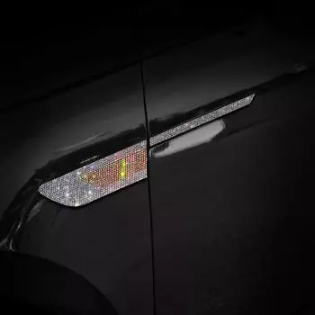 2шт. Алмазные наклейки на боковые крылья автомобиля, декоративные наклейки для предотвращения столкновений, автомобильные предупреждающие стильные украшения, автомобильные аксессуары для женщин чёрный