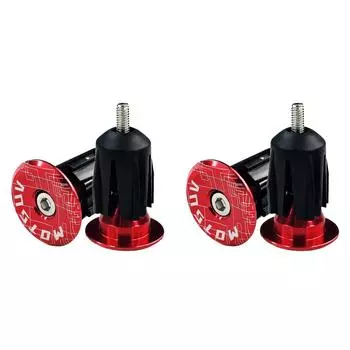 2шт алюминиевые заглушки на руль велосипеда для складного велосипеда MTB (красный)