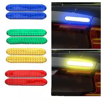 2шт анти-столкновение эпоксидная дверь автомобиля светоотражающие наклейки предупреждение авто украшения зелёный