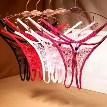 2шт эротическое женское кружевное прозрачное нижнее белье с открытой промежностью и стрингами