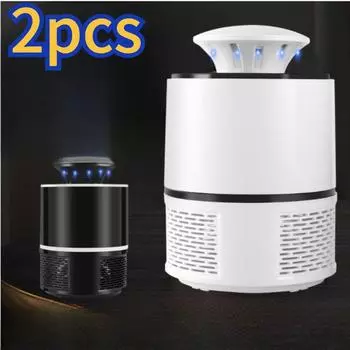 2шт автоматические датчики для обнаружения насекомых в помещении и летающих плодовых мух, бесшумный репеллент от комаров, легкая на ощупь клейкая лампа-убийца комаров Black 2 Light S365-1PCS