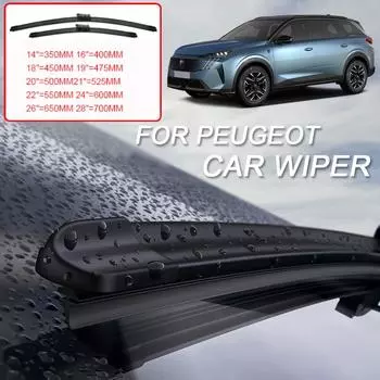 2шт автомобильные щетки стеклоочистителя для PEUGEOT 208 308 408 GT 408X 508 2008 3008 5008 E-208 E-308 E-508 E-2008 резина для лобового стекла