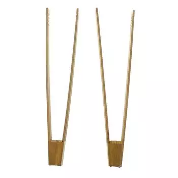 2шт бамбуковый зажим для приготовления пищи кухонные щипцы еда барбекю инструмент стейк торт деревянный зажим 28.2*1.2*6cm