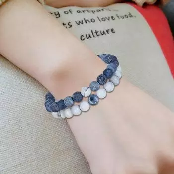 2шт браслет для йоги модный очаровательный эластичный браслет черный браслет из бисера для йоги C