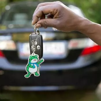 2шт брелок-брелок в виде лягушки милый мультфильм животное акриловый мини-ключ кулон интерьер автомобиля A