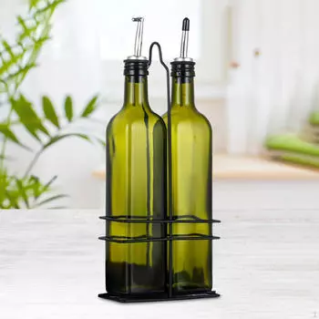 2шт бутылки оливкового масла Бутылка для приправы для приготовления пищи, портативный стеклянный дозатор 500 мл