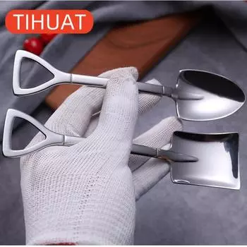 2шт Чайные ложки в виде лопаток из нержавеющей стали 2pcs
