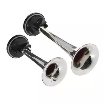 2шт черный воздушный рожок двойной труба воздушный насос воздушный рожок труба автомобиль грузовик поезд лодка серебряный