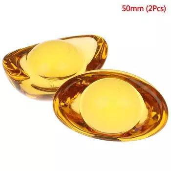 2шт цитрин слиток денег богатство фэн-шуй китайский древний золотой слиток талисман 50mm (2Pcs)