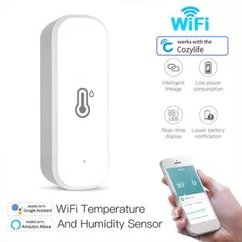 2шт CozyLife WiFi датчик температуры и влажности умный дом подключенный термометр совместимый с Smart Life Alexa Google Assistant