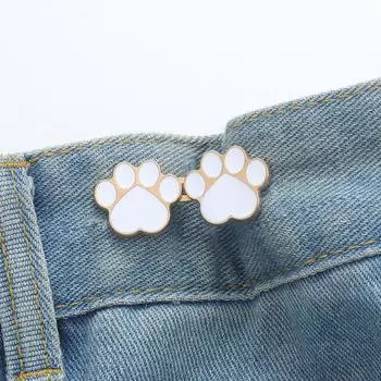 2шт цветной отпечаток ноги съемная пряжка утягивающая талию регулируемая пряжка для брюк юбки джинсов утягивающая талию белый