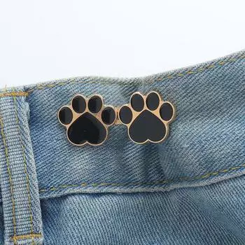 2шт цветной отпечаток ноги съемная пряжка утягивающая талию регулируемая пряжка для брюк юбки джинсов утягивающая талию чёрный