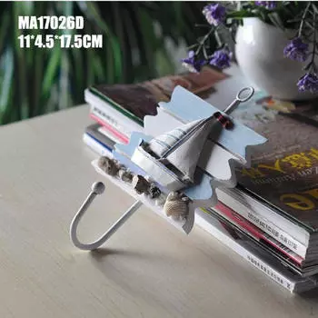 2шт декоративная приморская деревянная и металлическая вешалка для одежды крючки настенная вешалка