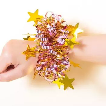 2шт дети танец запястье цветок звезда декор яркие цвета эластичная резинка браслет розы красного