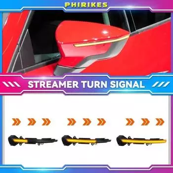 2шт. Динамический светодиодный указатель поворота для бокового зеркала, последовательный световой индикатор для SEAT Leon Mk3 5F Ibiza Mk5 KJ Arona 2018 жёлтый