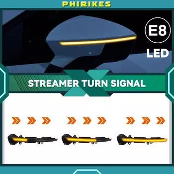 2шт. Динамический светодиодный указатель поворота для бокового зеркала, последовательный световой индикатор для SEAT Leon Mk3 5F Ibiza Mk5 KJ Arona 2018 жёлтый