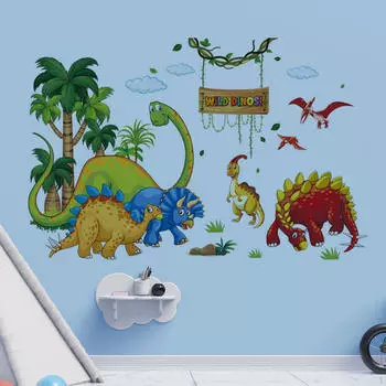 2шт Дино стикер стены образовательные инструменты украшения подарки орнамент наклейка для кухни спальни