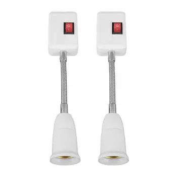 2шт E27 E26 шланговый патрон лампы с выключателем универсальный 360 градусов удлинитель патрона лампы