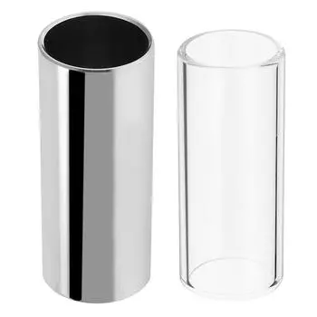 2шт гитарный слайд 6см нержавеющая сталь и стеклянный тоновый брусок набор инструмент аксессуар