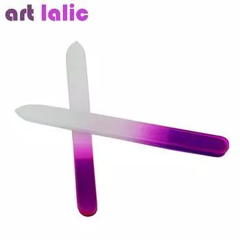 2шт градиент цвета хрустальное стекло пилочки для ногтей ногтей шлифовальный шлифовальный маникюрный инструмент