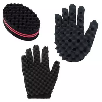 2шт губка 1шт перчатки губка для волос перчатки замки для волос комплект