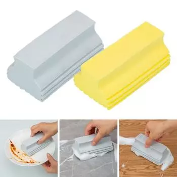 2шт губка для протирания U-образный дизайн канавки губка высокой плотности эффективная водопоглощающая губка для мытья посуды разноцветный