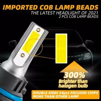 2шт H1/4/7/8/9/10/11 светодиодные лампы 6000K 45W HB4/9006 автомобильные противотуманные фары DRL HB1/9004