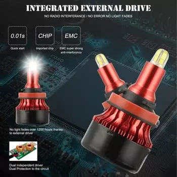 2шт H1 H4 H7 H11 Светодиодная лампа для фар 8 Вт 6500 К Портативная