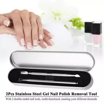 2шт инструмент для удаления гель-лака из нержавеющей стали, нож для очистки кутикулы омертвевшей кожи