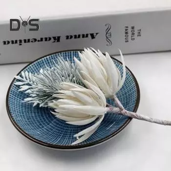 2шт искусственные пластиковые сосновая трава цветочные растения ветки деревьев домашний декор DIY