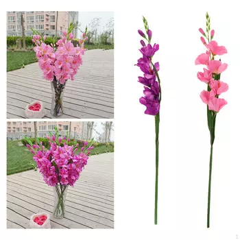 2шт искусственные яркие цветы гладиолуса растения F/