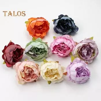 2шт искусственный пион цветок голова свадьба DIY ремесло стол живой город мода домашний декор one size оранжевый