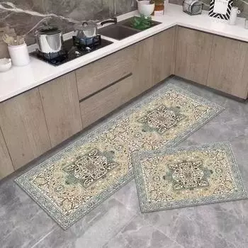 2шт кашемировый коврик для пола кухни с моющейся спинкой для входной двери дома, длинный полосатый ковер, нескользящий впитывающий коврик для ног 40X60 40X120CM