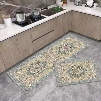 2шт кашемировый коврик для пола кухни с моющейся спинкой для входной двери дома, длинный полосатый ковер, нескользящий впитывающий коврик для ног 40X60 40X120CM