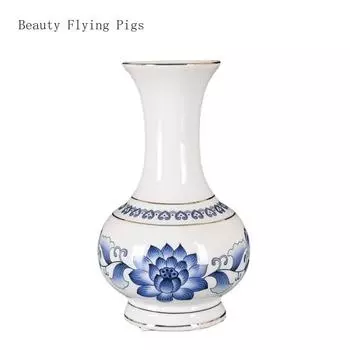 2шт керамическая ваза лотоса для украшения дома украшения бутылки для росписи Будда утварь принадлежности 18CM