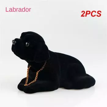 2шт. Кивающая собака, качающая головой, кукла тигра, имитация смолы, игрушка для украшения приборной панели автомобиля, украшения для милой девушки, автомобиль