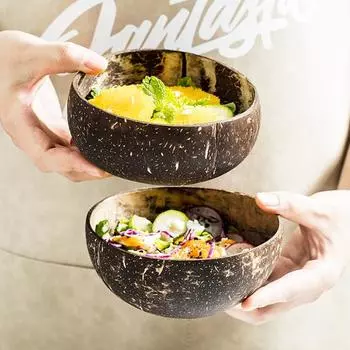 2шт кокосовый салат, лапша, миска для супа, блюдо для риса, контейнер для фруктов, ремесленные изделия Flat Bottom