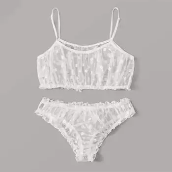 2шт / комплект сексуальный бюстгальтер трусики тонкий легкий слинг дизайн модный без проволоки женщины на День святого Валентина S