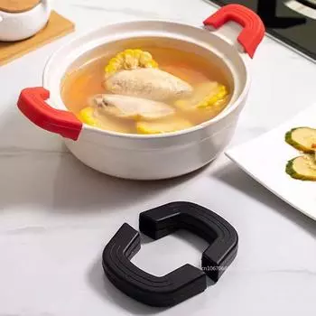 2шт/комплект силиконовый чехол для ручки кастрюли против ожогов нескользящий кастрюля ушные зажимы рукава для жарки чугунная сковорода кухонный аксессуар