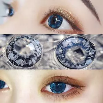 2шт контактные линзы ромбовидного цвета в коробке