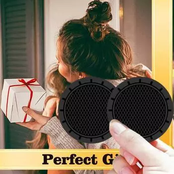 2шт коврик для чашки Нескользящие противоударные ПВХ креативные подставки для напитков для автомобиля розовый