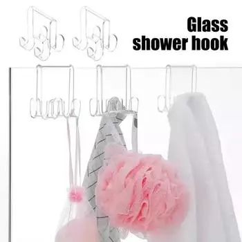 2шт крючки для душевой двери акриловая вешалка для ванной прочная несущая легкая установка полотенцесушитель для одежды стойка 2pcs