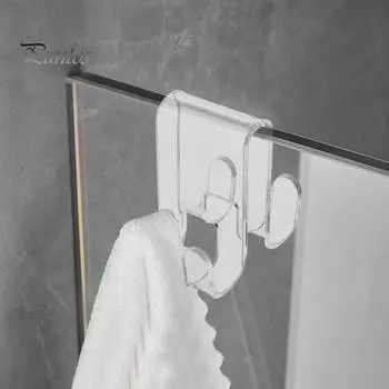 2шт крючки для душевой двери акриловая вешалка для ванной прочная несущая легкая установка полотенцесушитель для одежды стойка 2pcs