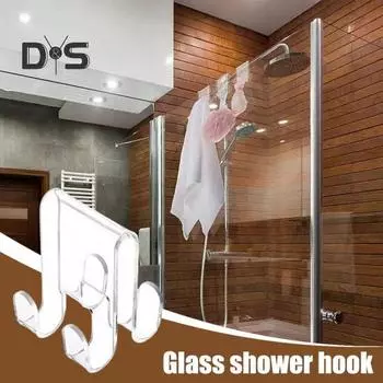 2шт крючки для душевой двери акриловая вешалка для ванной прочная несущая легкая установка полотенцесушитель для одежды стойка 2pcs